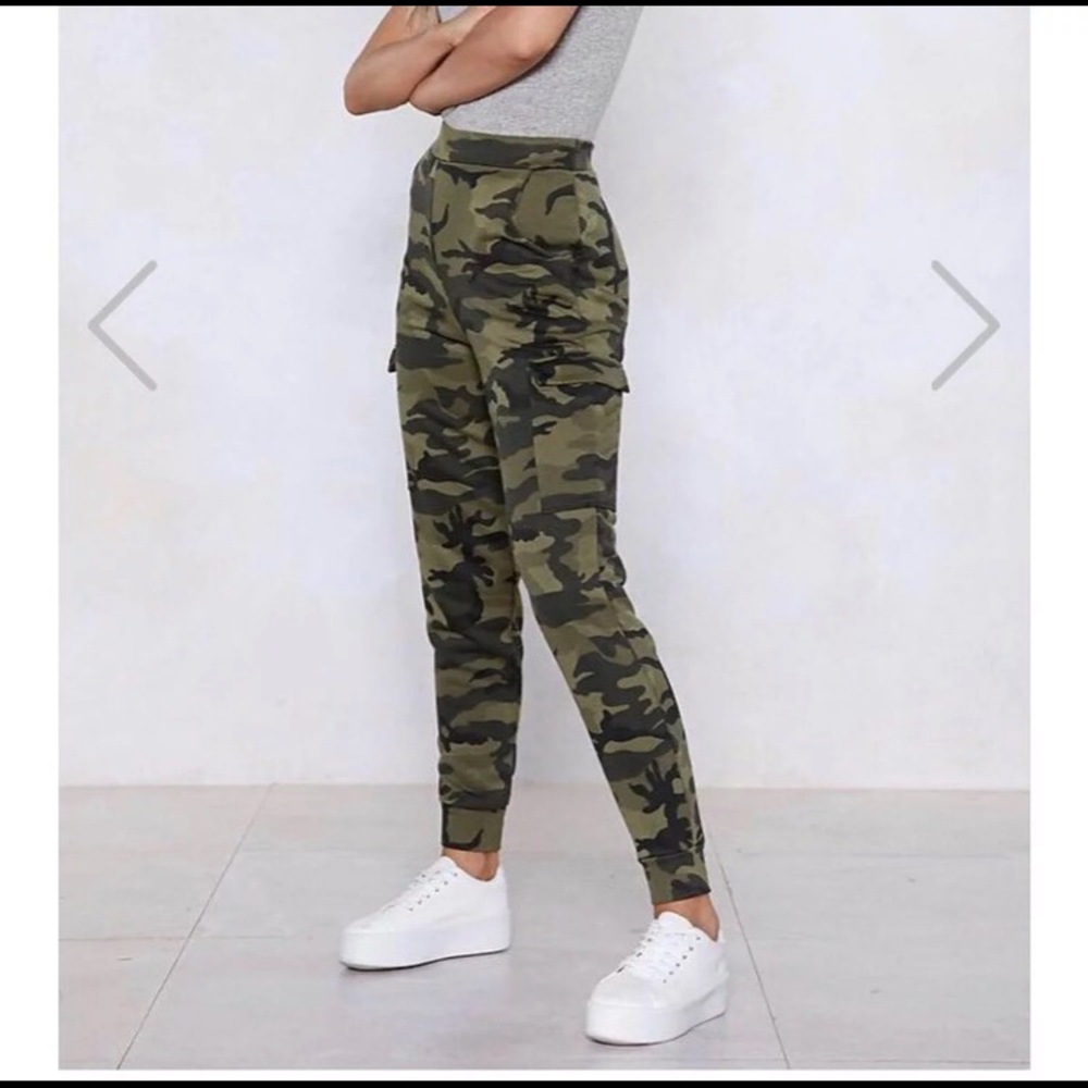 Nasty Gal Camo Jogger Sweat Pants